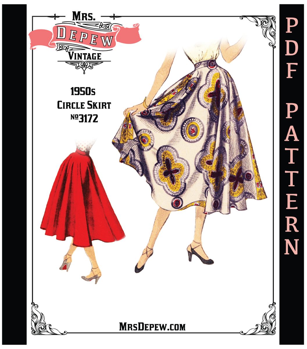 1950s circle top skirt pattern